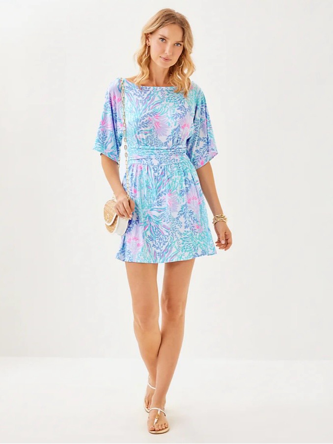 Lilly Pulitzer Multi Parigi Pastel Floral Boat-Neck Romper